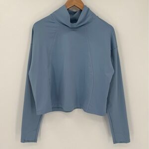 Athleta Whistler Mock Neck Long Sleeve Top Sky Blue Size Large